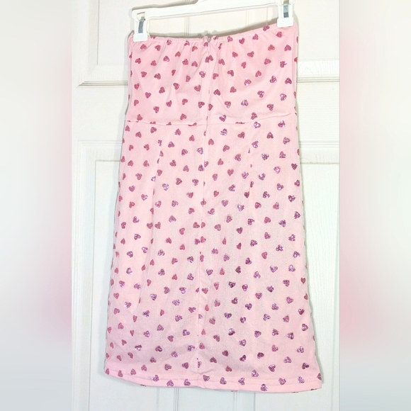 REVOLVE x Superdown Fifi Mesh Pink Glitter Hearts Mini Dress Medium - Picture 7 of 10